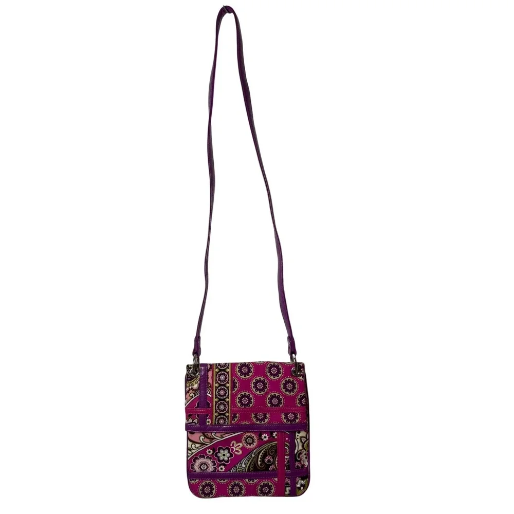 Vera Bradley Very Berry Flipster Crossbody‎ Bag Retired Purple Pink Floral Y2K
